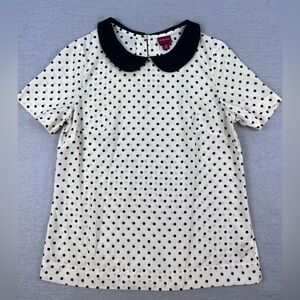 Polka Dot Shirt with Black Collar